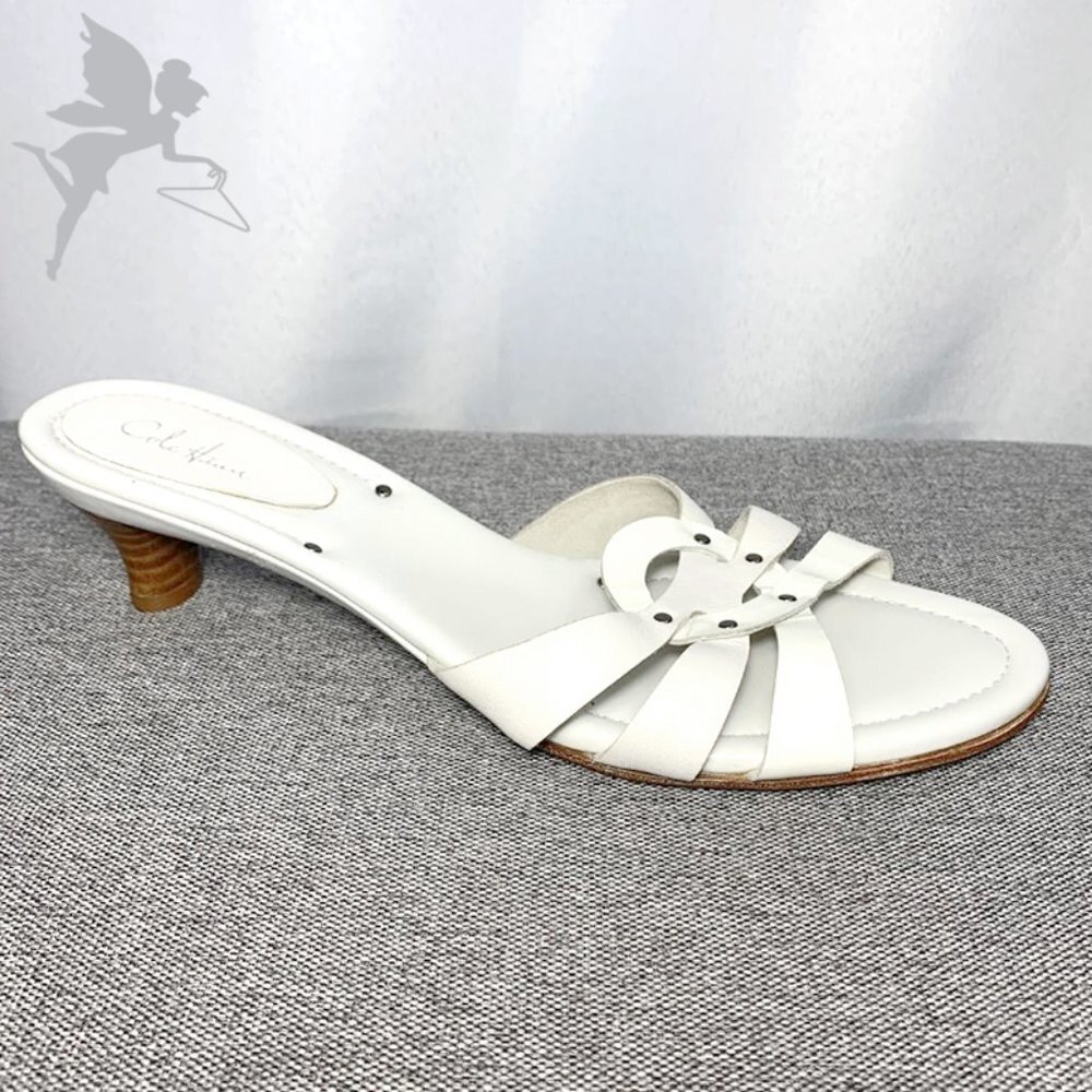 COLE HAAN Y2K Style Kitten Heel Open Toe Slide